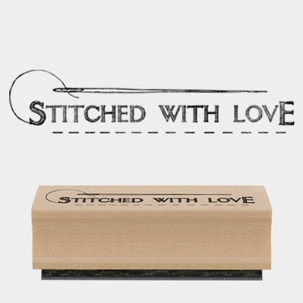 East of India Rubber Stamp 'Stitched With Love'