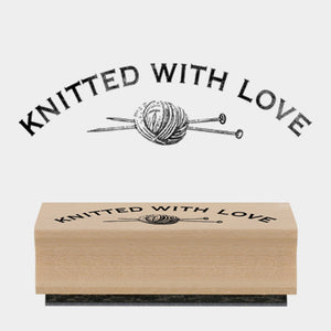 East of India Rubber Stamp 'Knitted With Love'