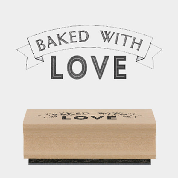 East of India Rubber Stamp 'Baked With Love'
