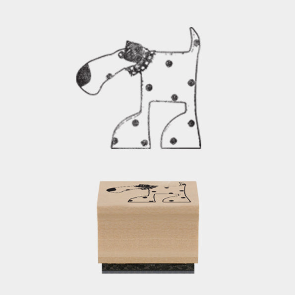 East of India Rubber Stamp 'Oscar The Standing Dog'