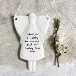 East of India Porcelain Angel - Friendship is reaching for someones hand ....
