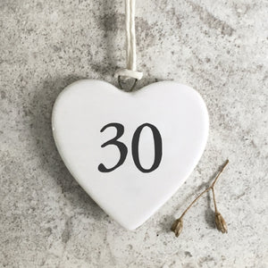 East of India Porcelain Heart - 30