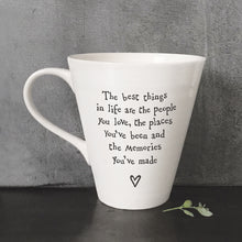 Load image into Gallery viewer, Porcelain Message Mug - People, Places ...