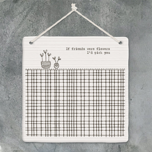 East of India Porcelain Square Picture - If Friends were flowers ...
