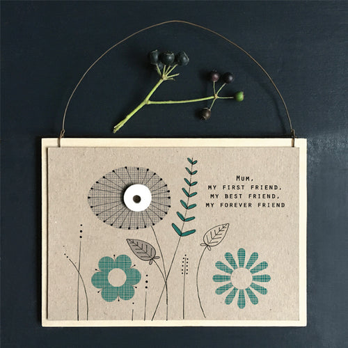 East of India Wooden Daisy Picture 'Mum, My Best Friend .....'
