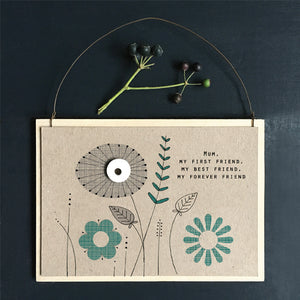 East of India Wooden Daisy Picture 'Mum, My Best Friend .....'