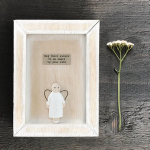 East of India Angel Wooden Box Frame - May you always have an angel by your side ...