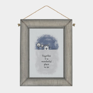 East of India  Wooden Hanging Picture 'Together is a wonderful place to be'.