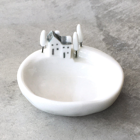 East of India Porcelain Hillside Porcelain Dish in Gift Box