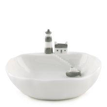 Load image into Gallery viewer, East of India Porcelain Bowl with Lighthouse and Harbour Gift Boxed