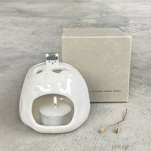 Load image into Gallery viewer, East of India Porcelain Hill House Tea Light Holder in Gift Box