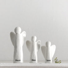 Load image into Gallery viewer, East of India Peace Love Hope Mini Porcelain Angel Set