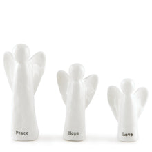 Load image into Gallery viewer, East of India Peace Love Hope Mini Porcelain Angel Set