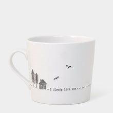 Load image into Gallery viewer, East of India Porcelain Wobbly Mug - &#39;I Bloody Love Tea&#39;