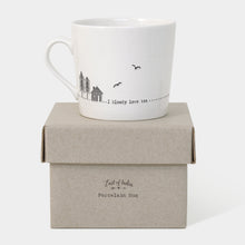 Load image into Gallery viewer, East of India Porcelain Wobbly Mug - &#39;I Bloody Love Tea&#39;