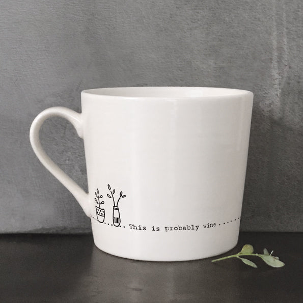 Porcelain Wobbly Mug - This is Probably Wine