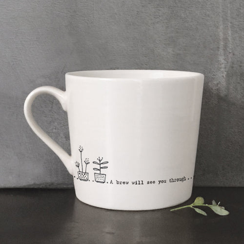 Porcelain Wobbly Mug - A Brew Will See You Through