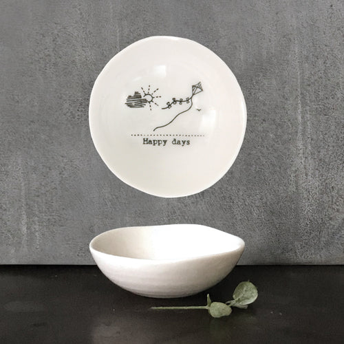 East of India Small Porcelain Bowl 'Happy Days'