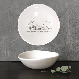 East of India Medium Wobbly Bowl 'Love you to the moon and back.'