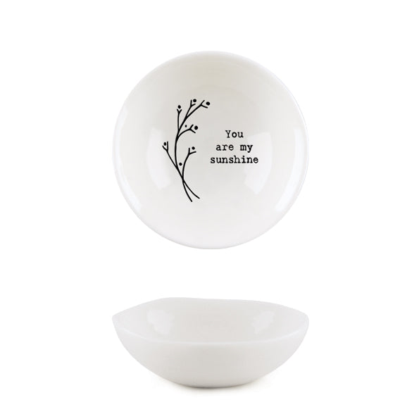East of India Small Hedgerow Bowl 'You are my sunshine'