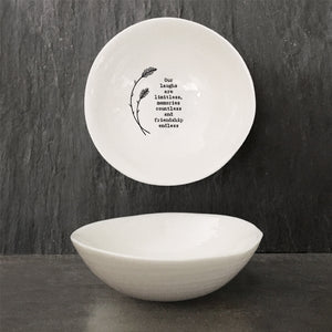 East of India Medium Wobbly Bowl 'Our laughs are limitless, memories countless ....'