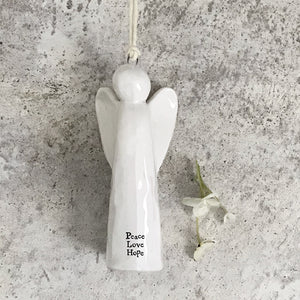 East of India Hanging Porcelain Angel Three Designs