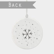 Load image into Gallery viewer, East Of India Baby&#39;s first Christmas Porcelain Flat Bauble