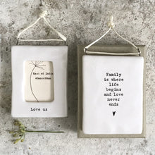 Load image into Gallery viewer, East of India Porcelain Miniature Open Frame ‘Family’