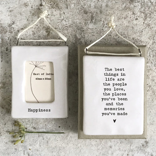 East of India Porcelain Miniature Open Frame ‘Happiness’
