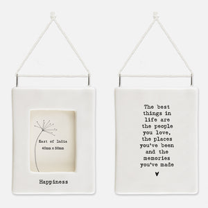 East of India Porcelain Miniature Open Frame ‘Happiness’
