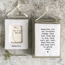 Load image into Gallery viewer, East of India Porcelain Miniature Open Frame &#39;Memories&#39;