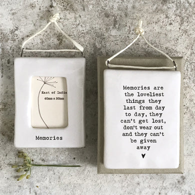 East of India Porcelain Miniature Open Frame 'Memories'