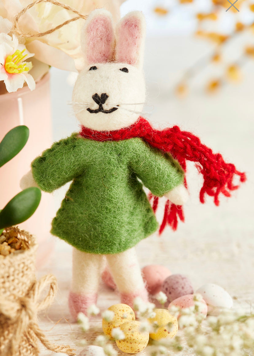 Handmade Felt Hanging Bunny Supporting Child Rescue Nepal