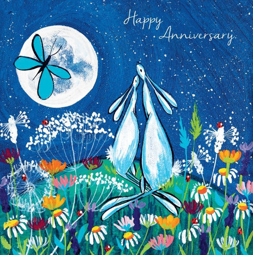 Recycled Greetings Cards - Happy Anniversary, Blank inside Kate Andrews