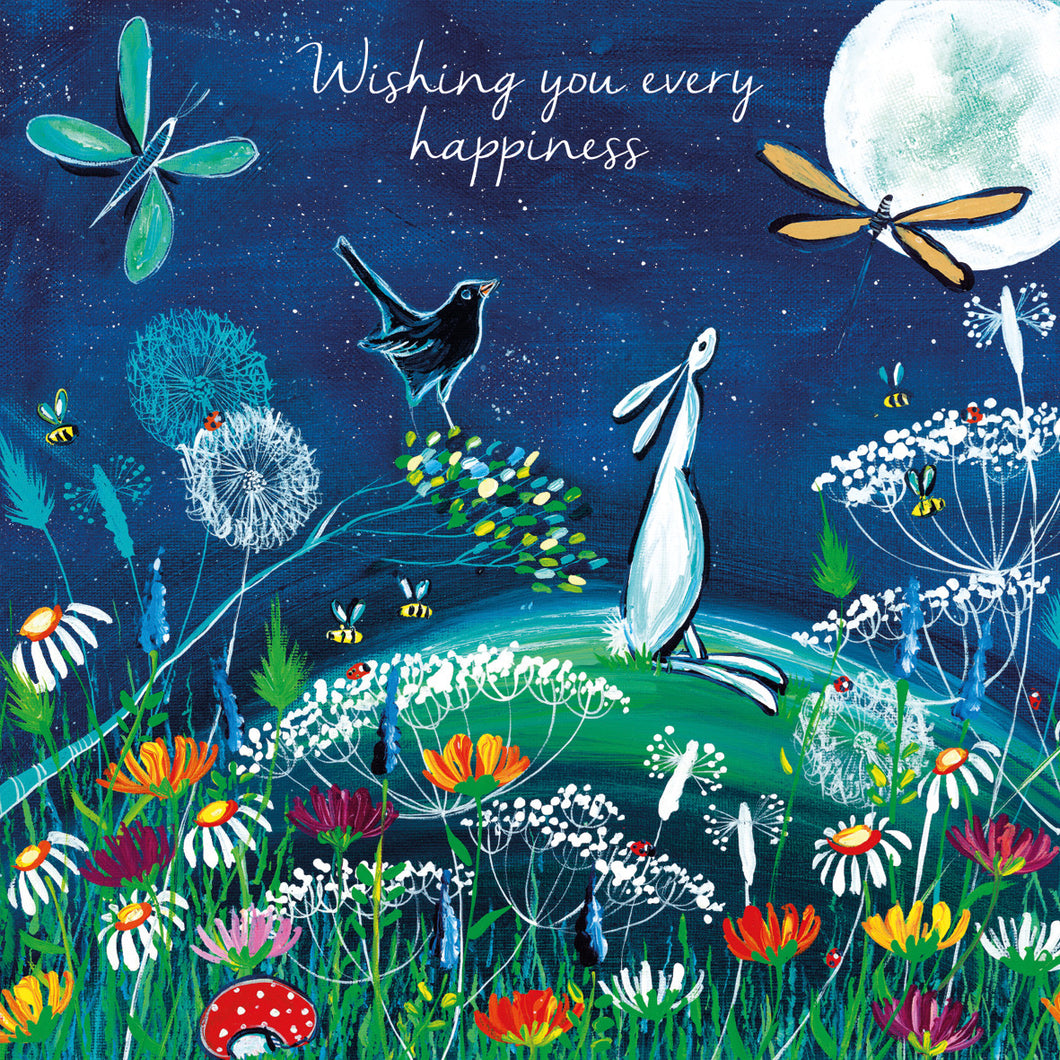 Eco Friendly Card Co Recycled Greetings Card- Wishing you every happiness Blank inside