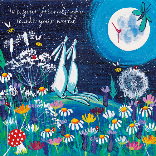 Eco Friendly Card Co Recycled Card - It's your friends who make your world Blank inside Kate Andrews