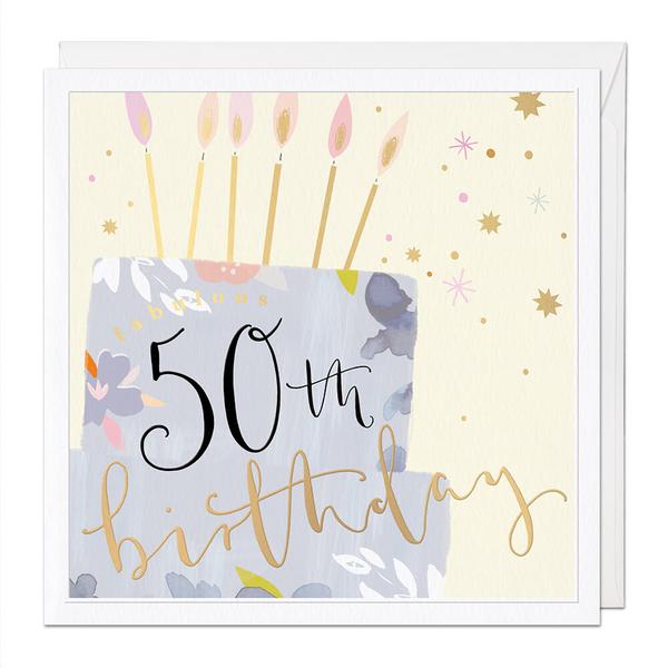 Whistlefish Deluxe Large 50th Birthday Female Card