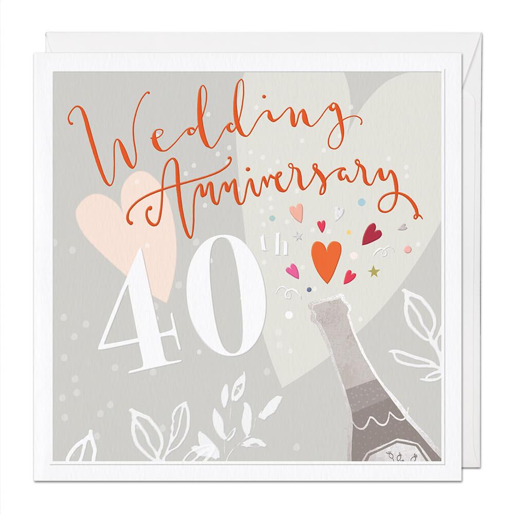 Whistlefish  Deluxe Large 40th Ruby Wedding Anniversary Card