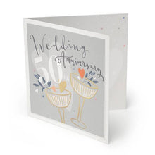 Load image into Gallery viewer, Whistlefish Deluxe Large 50th Gold Wedding Anniversary Card