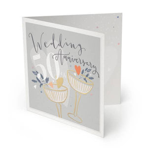 Whistlefish Deluxe Large 50th Gold Wedding Anniversary Card