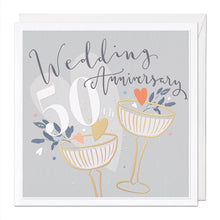 Load image into Gallery viewer, Whistlefish Deluxe Large 50th Gold Wedding Anniversary Card