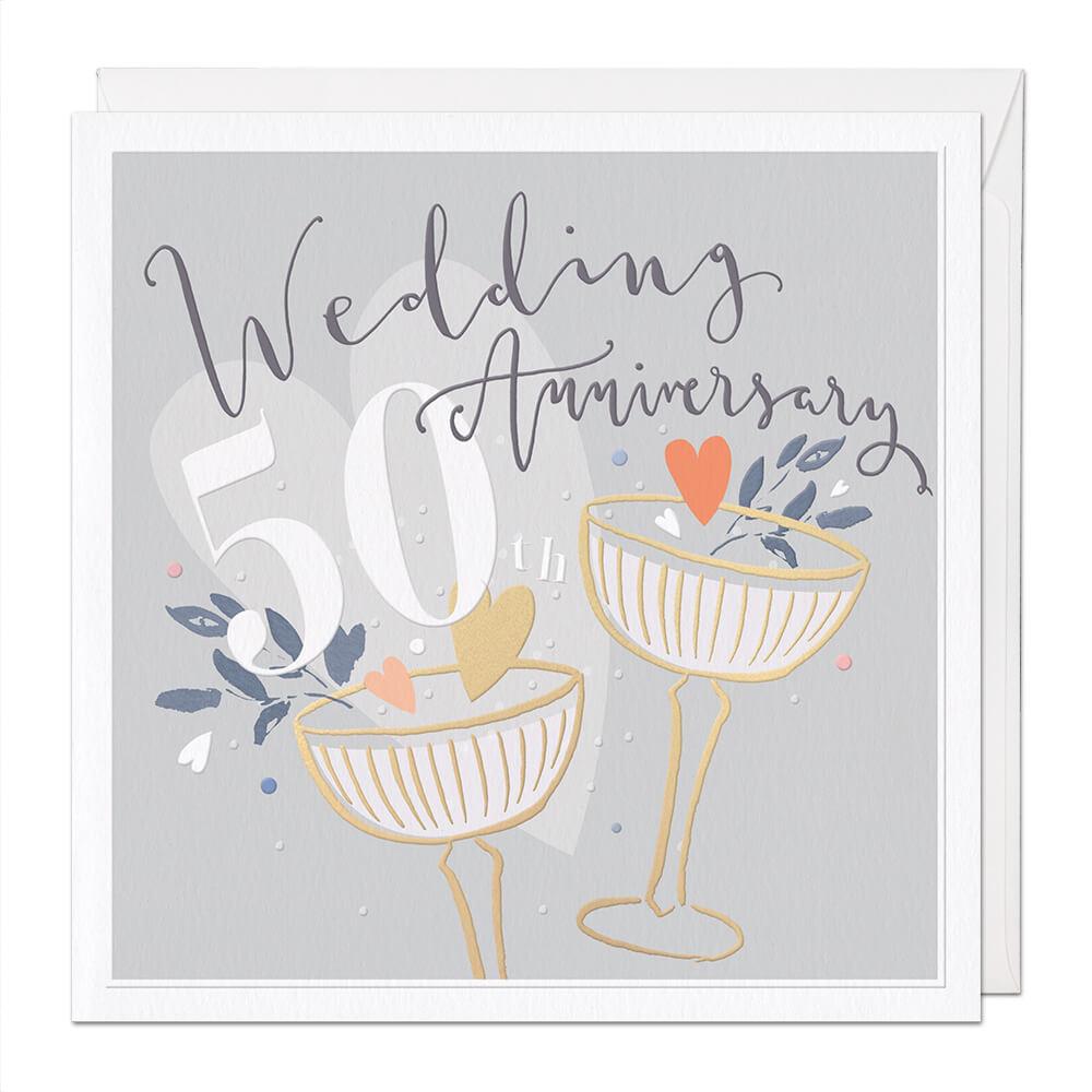 Whistlefish Deluxe Large 50th Gold Wedding Anniversary Card
