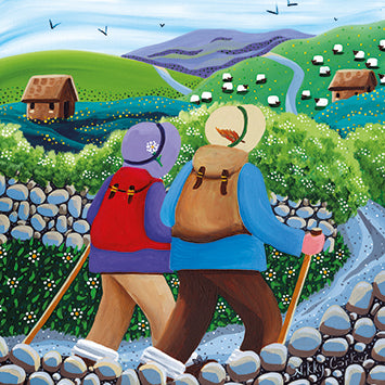 Recycled Greetings Cards - Always to the Hills, Blank inside