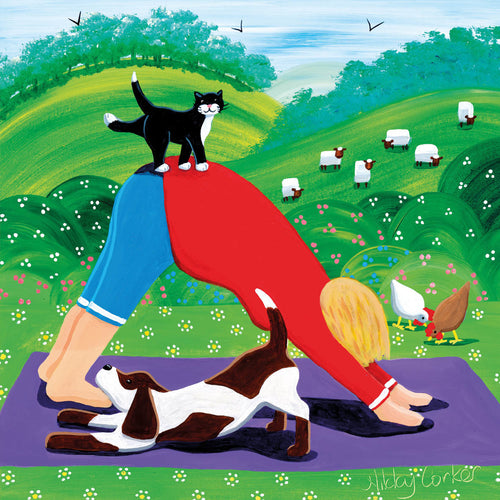 Recycled Greetings Cards - Nicky Corker 'Morning Stretches'