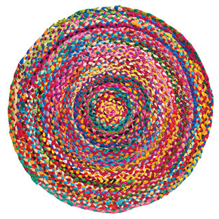 Recycled Cotton Round Cotton Chindi Rug