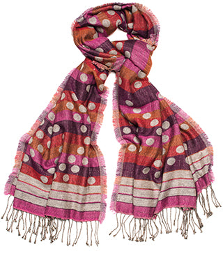 Fairtrade Indian Cotton/Wool Mix Dotty Scarf