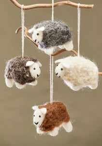 Handmade Felt Natural Wool Fluffy Sheep
