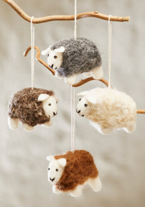 Handmade Felt Natural Wool Fluffy Sheep