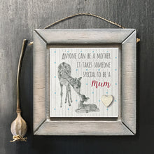 Load image into Gallery viewer, East of India Square Wooden Hanging Picture &#39;Anyone can be a mother  ...