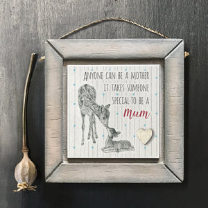 East of India Square Wooden Hanging Picture 'Anyone can be a mother  ...